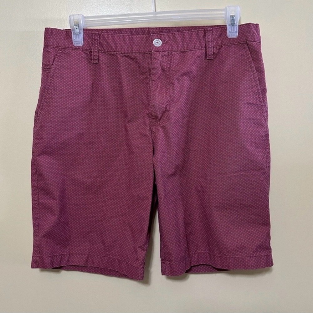 English Laundry Flat Front Geometric Print Chino Shorts Men 34 Red